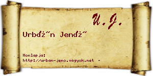 Urbán Jenő névjegykártya